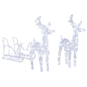 vidaXL rensdyr og kane julefigur 160 LED'er 130 cm akryl
