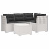 vidaXL 4-personers Have Sofa med Hynder Rattan Look PP Hvid