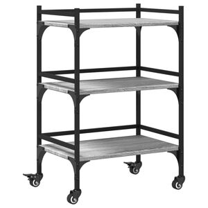 vidaXL k&oslash;kkenvogn 50x35x75,5 cm konstrueret tr&aelig; gr&aring; sonoma-eg