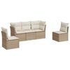 vidaXL sofas&aelig;t til haven 5 dele med hynder polyrattan beige