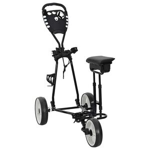 vidaXL Golf Trolley med s&aelig;de Sort og Hvid 100 x 60 x 130 cm Jern