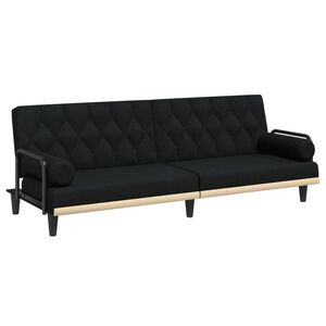 vidaXL sovesofa med arml&aelig;n stof sort