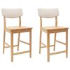 vidaXL Spisestole 2 stk. Massiv Gummitr&aelig; Naturfarvet 48 x 49 x 95 cm