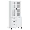 vidaXL vitrineskab VIKEN 80x40x190 cm massivt fyrretr&aelig; hvid