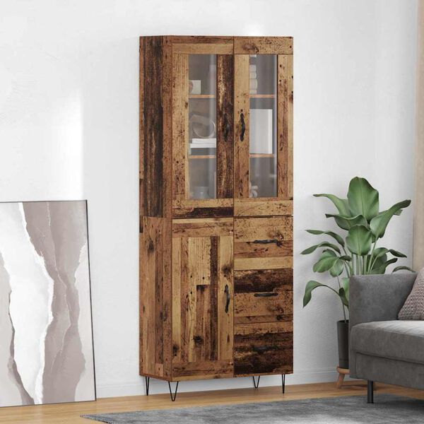 vidaXL Highboard Gammelt tr&aelig; 69,5 x 34 x 90 cm Konstrueret tr&aelig;