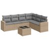 vidaXL sofas&aelig;t til haven 7 dele med hynder polyrattan beige