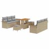 vidaXL Havesofa S&aelig;t 9 stk. Beige polyrattan