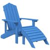 vidaXL Adirondack-havestol med fodst&oslash;tte HDPE bl&aring;