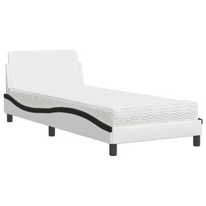 vidaXL seng med madras Dover 80x200 cm kunstl&aelig;der sort og hvid