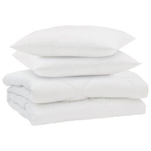 vidaXL Sommer dyne med pude 3 pcs Hvid Mikrofiber