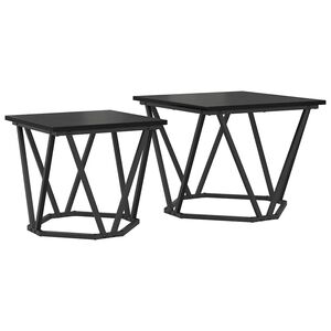 vidaXL Sidebordss&aelig;t 2 stk. Sort eg 50 x 50 x 40 cm Ingeni&oslash;rtr&aelig; og st&aring;l