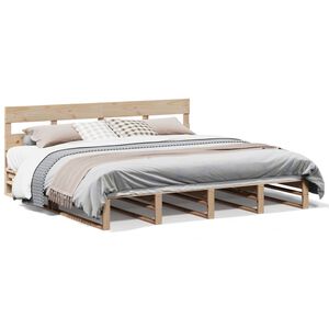 vidaXL sengeramme uden madras 200x200 cm massivt fyrretr&aelig;