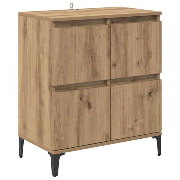 vidaXL Sideboard Artisan Egetr&aelig; 60 x 35 x 70 cm Ingeni&oslash;rt tr&aelig; og jern