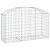 vidaXL buet gabionkurv 150x50x80/100 cm galvaniseret jern