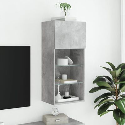 vidaXL tv-bord med LED-lys 40,5x30x60 cm betongrå