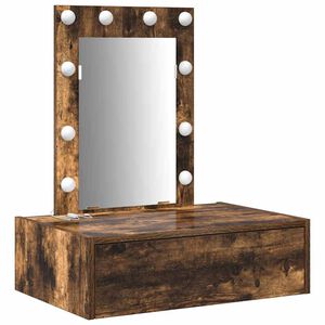 vidaXL Kl&aelig;deskab med spejllys Brun 60 x 40 x 70 cm Konstrueret tr&aelig;
