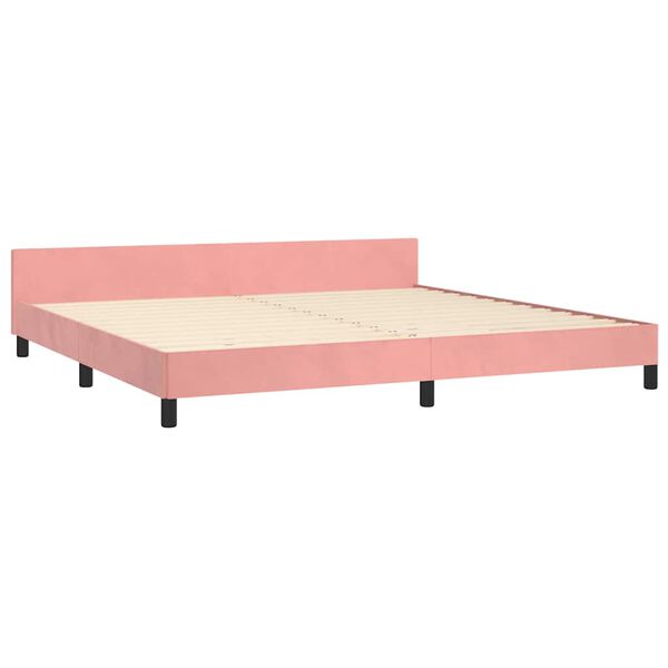 vidaXL Sengeramme med hovedg&aelig;rde uden madras Pink 200x200 cm Fl&oslash;jl