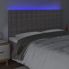 vidaXL sengegavl med LED-lys 160x5x118/128 cm kunstl&aelig;der gr&aring;