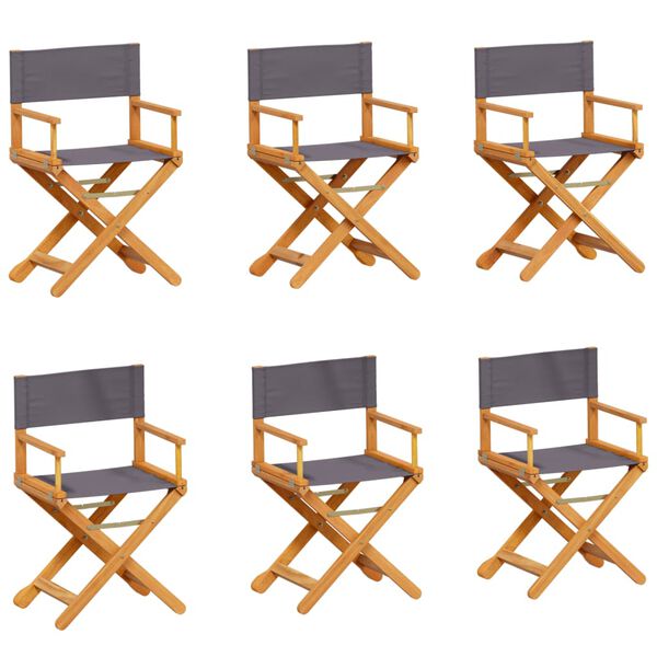 vidaXL havestole 6 stk. foldbar stof m&oslash;rkegr&aring;