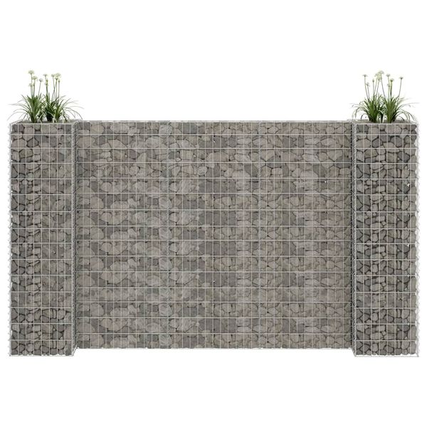 vidaXL H-formet gabion-plantekasse 260x40x150 cm stål