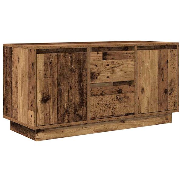 vidaXL tv-bord med LED-lys 100x41x50 cm antikt tr&aelig;