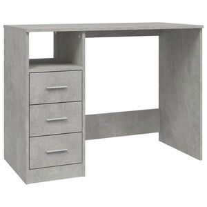 vidaXL skrivebord m. skuffer 102x50x76 cm konstrueret tr&aelig; betongr&aring;