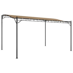 vidaXL baldakin 4x3 m 180 g/m&sup2; stof og st&aring;l gr&aring;brun