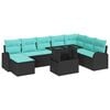 vidaXL Havesofa S&aelig;t med opbevaring 9 pcs Sort Poly rattan
