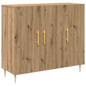 vidaXL Sideboard Artisan Egetr&aelig; 90 x 34 x 80 cm Konstrueret tr&aelig;