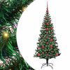 vidaXL Kunstig Forbelyst Juletr&aelig; med stativ Gr&oslash;n 120 cm PVC og metal