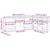 vidaXL Opbevaringshovedgavl med hylde Sort eg 140 cm Konstrueret tr&aelig;