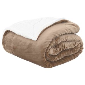 vidaXL Throw t&aelig;ppe Camel 130 x 150 cm Fleece