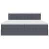 vidaXL Opbevaringsseng med madras med hovedg&aelig;rde M&oslash;rkegr&aring; 100 x 200 cm