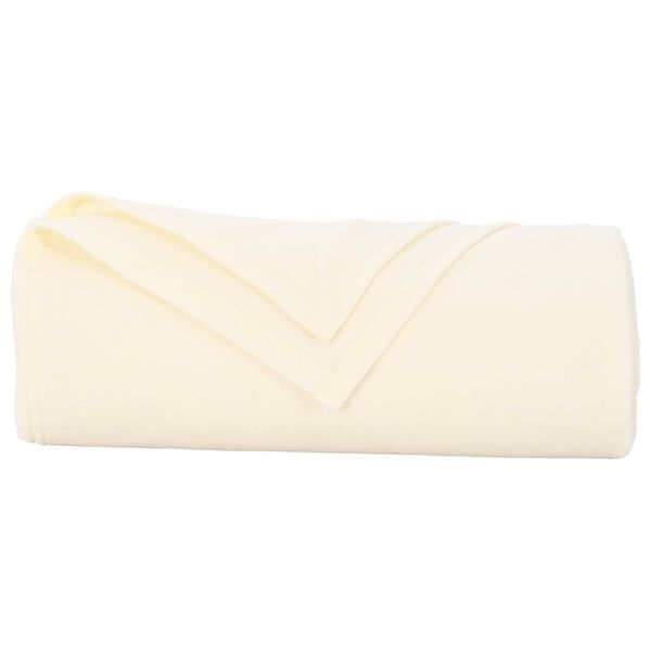 vidaXL Throw t&aelig;ppe Creme 240 x 220 cm Fleece