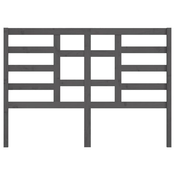 vidaXL sengegærde 146x4x104 cm massivt fyrretræ grå