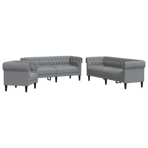 vidaXL Stue Sofa 3 pcs Lysegr&aring; Stof
