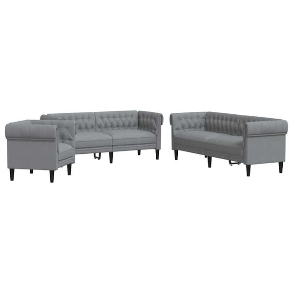 vidaXL Stue Sofa 3 pcs Lysegr&aring; Stof