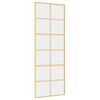 vidaXL skyded&oslash;r 76x205 cm klart sikkerhedsglas og aluminium guldfarvet
