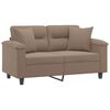 vidaXL 2-personers sofa m. puder hynder 120 cm mikrofiberstof gr&aring;brun