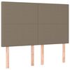 vidaXL sengegavl taupe 144x5x118/128 cm stof