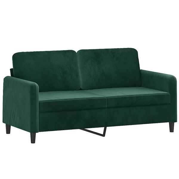 vidaXL 2-personers sofa 140 cm fløjl mørkegrøn
