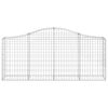 vidaXL buede gabionkurve 9 stk. 200x30x80/100 cm galvaniseret jern