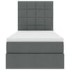 vidaXL Seng med opbevaring og madras M&oslash;rkegr&aring; 100 x 200 cm Polyester