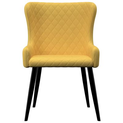 vidaXL spisebordsstole 2 stk. stof gul