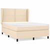 vidaXL kontinentalseng med madras 140x190 cm stof cremefarvet