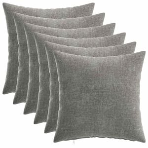 vidaXL Pudebetr&aelig;k 6 stk. HEERLEN M&oslash;rkegr&aring; 30 x 30 cm Chenille Stof