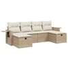 vidaXL sofas&aelig;t til haven 6 dele med hynder polyrattan beige