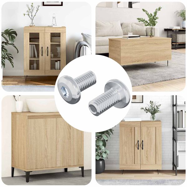 vidaXL L&aring;seskrue Ensfarvet 2 pcs S&oslash;lv M6 x 12 mm St&aring;l