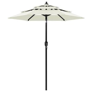 vidaXL parasol 2 m aluminiumsstang 3 niveauer sandfarvet