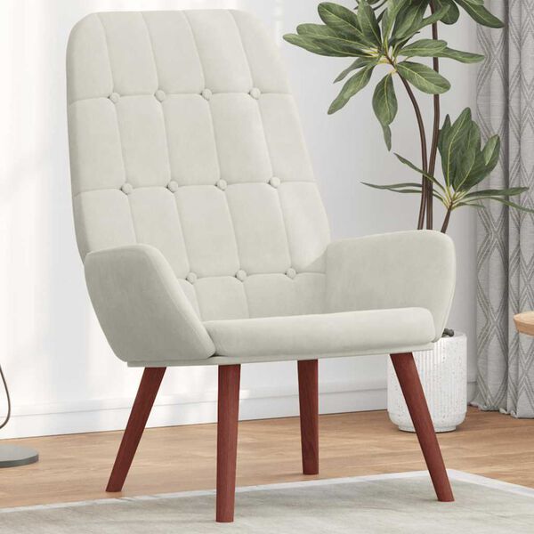 vidaXL l&aelig;nestol fl&oslash;jl cremehvid